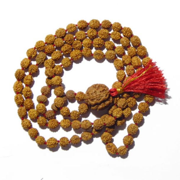 4 Face Rudraksha Mala with 4 Face Nepali Rudraksha 